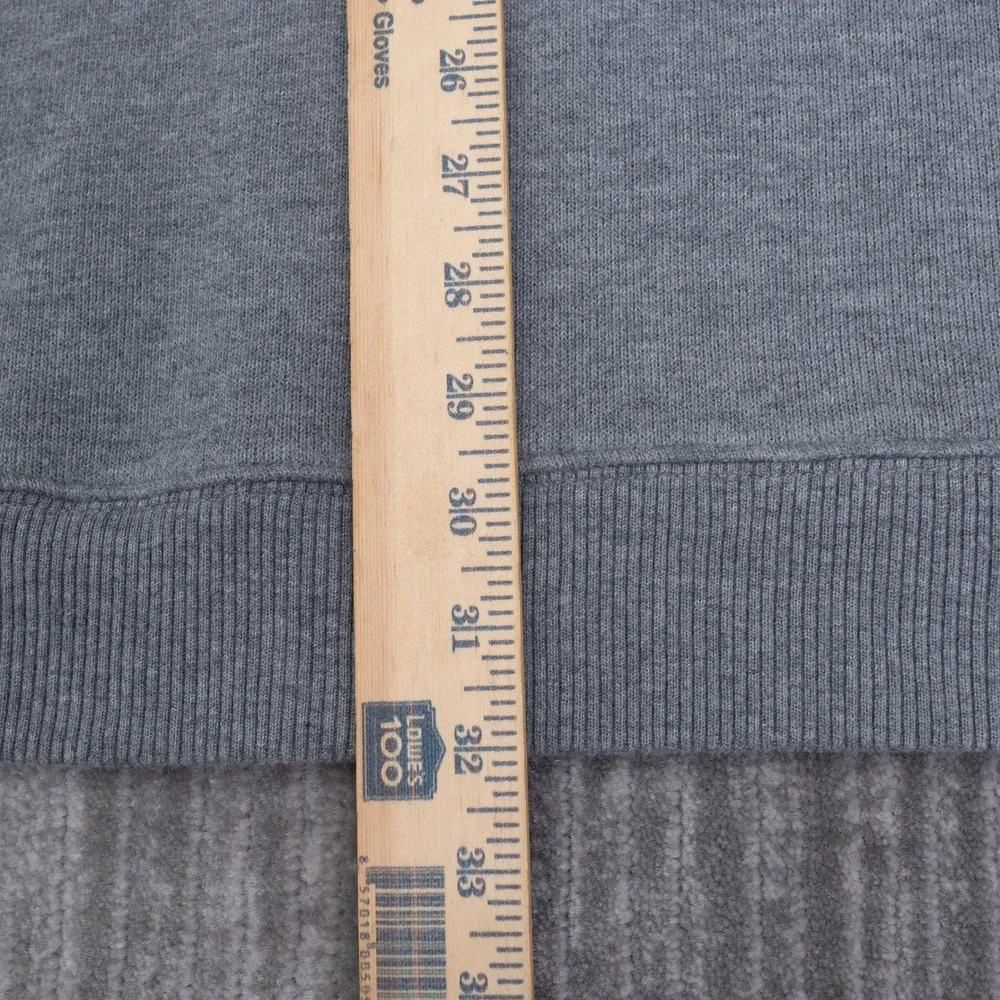 Lands End Mens XXL Gray 100% Cotton Quarter Zip Sweater Elbow Patches 50-52